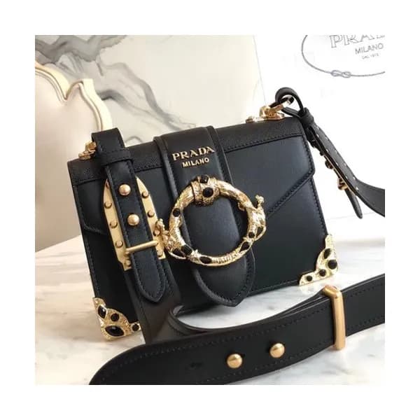 Prada Cahier Leather Shoulder Bag,20cm - 프라다 카이에 레… - 1