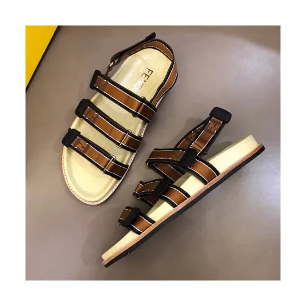 Fendi 2019 Mens Initial Logo Velcro Plate Leather … - 1