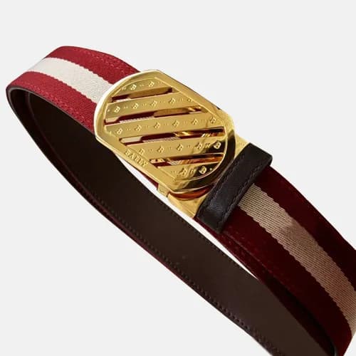 Bally 2019 Fabric & Leather Bellt - 발리 2019 남성용 페브… - 1