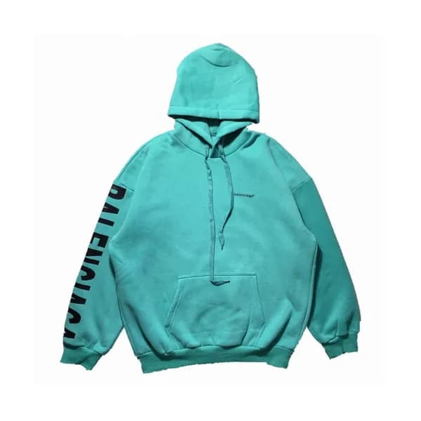 Balenciaga 2019 Mm/Wm Wave Logo Cotton Oversize Ho… - 1
