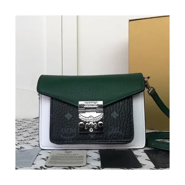 MCM 2019 Leather & Visetos Shoulder Bag,18cm - 엠씨엠… - 1