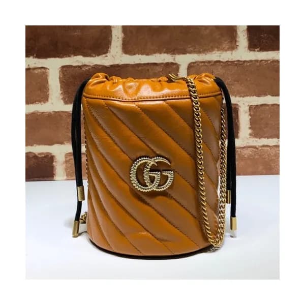 Gucci 2020 GG Marmont Mini Women Bucket Chain Shou… - 1