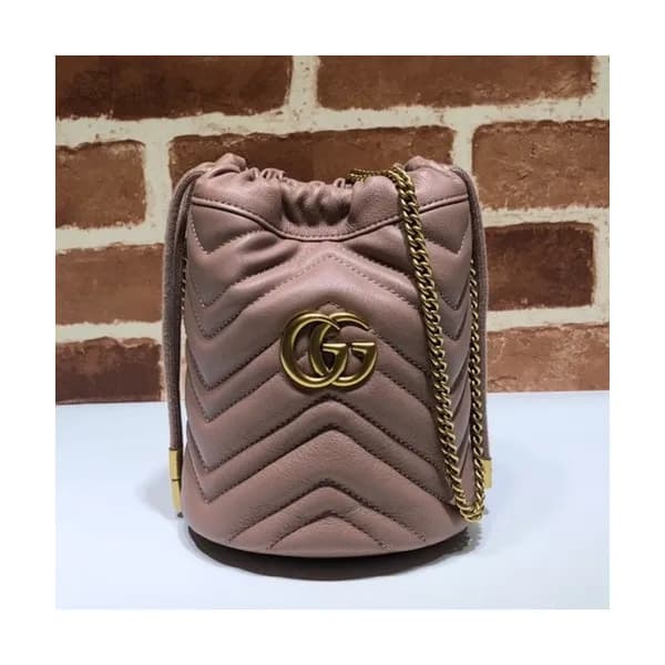 Gucci 2020 GG Marmont Mini Women Bucket Chain Shou… - 1