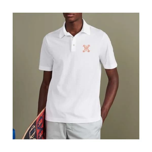Hermes 2020 Mens Silket Short Sleeved Polo Tshirt… - 1