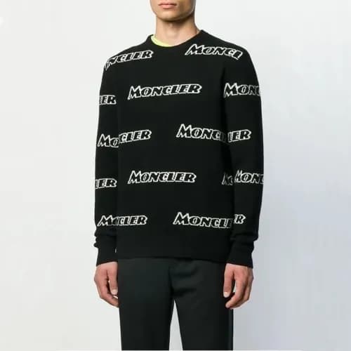Moncler 2020 Mens Retro Logo Crew-neck Sweaters - … - 1