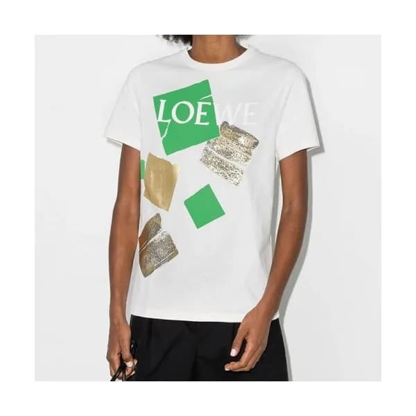 Loewe Womens Short Sleeved Tshirt - 로에베 여성 스마일 반팔티… - 1