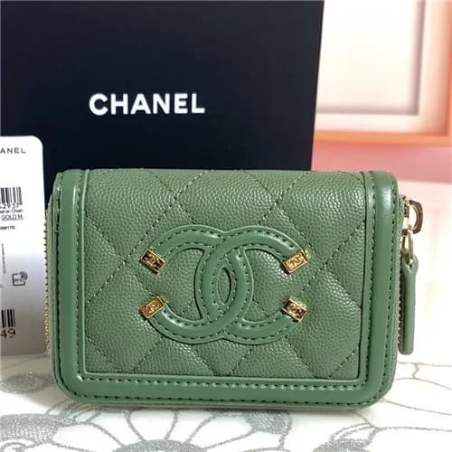 Chanel 2021 Women's Leather Card Purse,11cm,CH… - 1