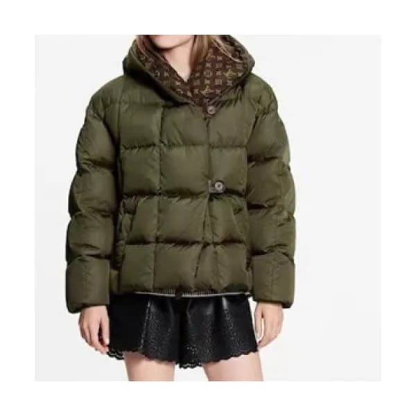 Louis vuitton Womens Logo Duck Down Padding Khaki … - 1
