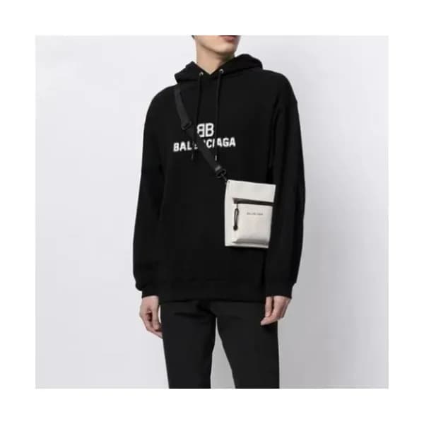 Balenciaga Mm/Wm Logo Cotton Hoodie Black - 발렌시아가… - 1