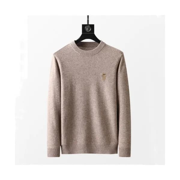 Fendi Mens Logo Crew-neck Sweaters Beige - 펜디 202… - 1