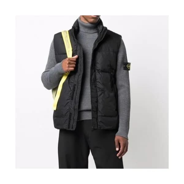 Stone Island Mens Casual Down Vest Black - 스톤아일랜드 … - 1