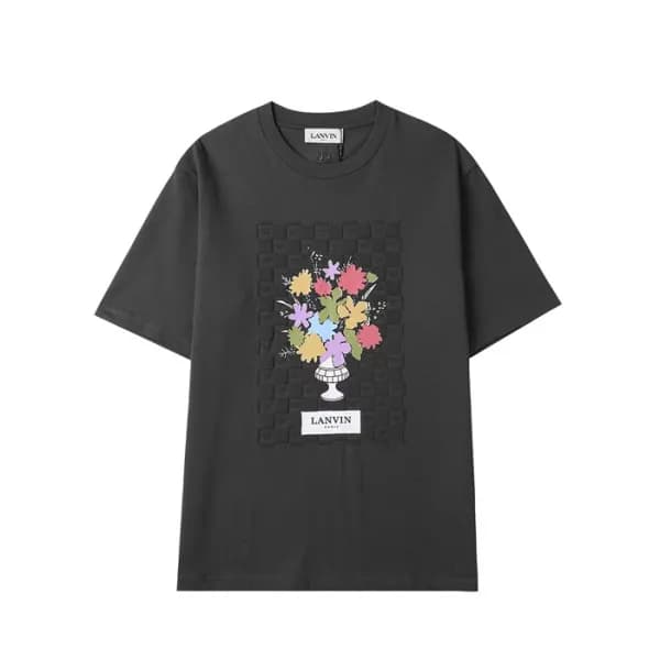 랑방 남/여 블랙 반팔티 - LANVIN Unisex Black Tshirts - lan1…