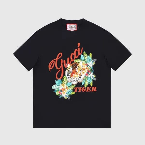 구찌 남/여 크루넥 블랙 반팔티 - Unisex Black Tshirts - guc0461… - 1
