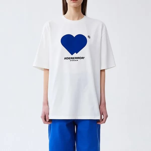 Ader 남/녀 화이트 크루넥 반팔티 - Unisex White Tshirts - ade0… - 1