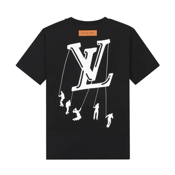 루이비통 남성 블랙 크루넥 반팔티 - Mens Black Tshirts - lou04172… - 1