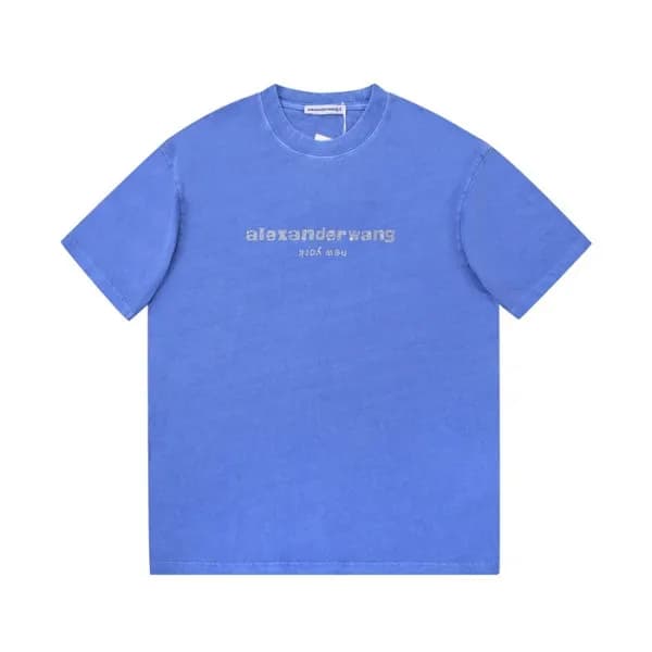 알렉산더왕 남성 이니셜 블루 반팔티 - Mens Blue Tshirts - alx0197x - 1