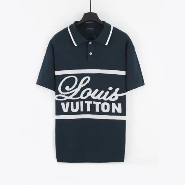 루이비통 남성 네이비 폴로 반팔티 - Mens Navy Tshirts - lou05050x - 1