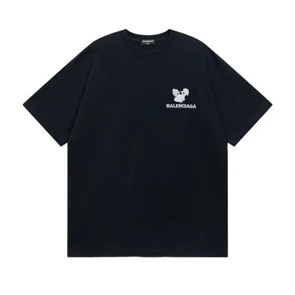 발렌시아가 남성 크루넥 블랙 반팔티 - Mens Black Tshirts - bal0161… - 1