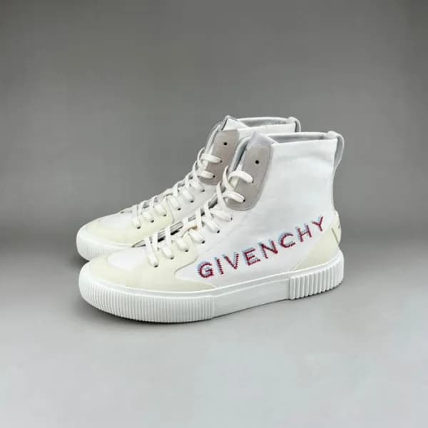 지방시 남성 하이탑 화이트 스니커즈 - Givenchy Mens White Sneakers… - 1