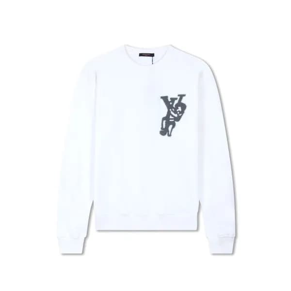 루이비통 남성 모던 화이트 맨투맨 - Louis vuitton Mens White Tshi… - 1
