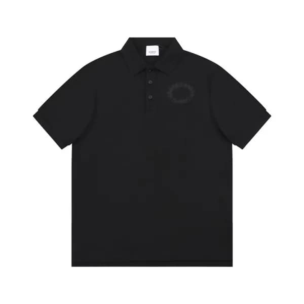 버버리 남성 블랙 폴로 반팔티 - Burberry Mens Black Tshirts - B… - 1