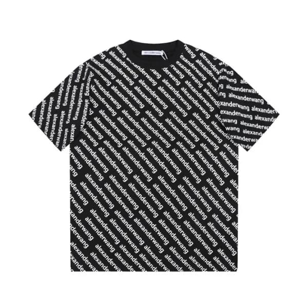 알렉산더왕 남성 이니셜 블랙 반팔티 - Alexander wang Mens Black Ts… - 1
