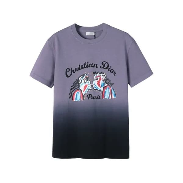 디올 남성 퍼플 크루넥 반팔티 - Dior Mens Purple Tshirts - di26… - 1