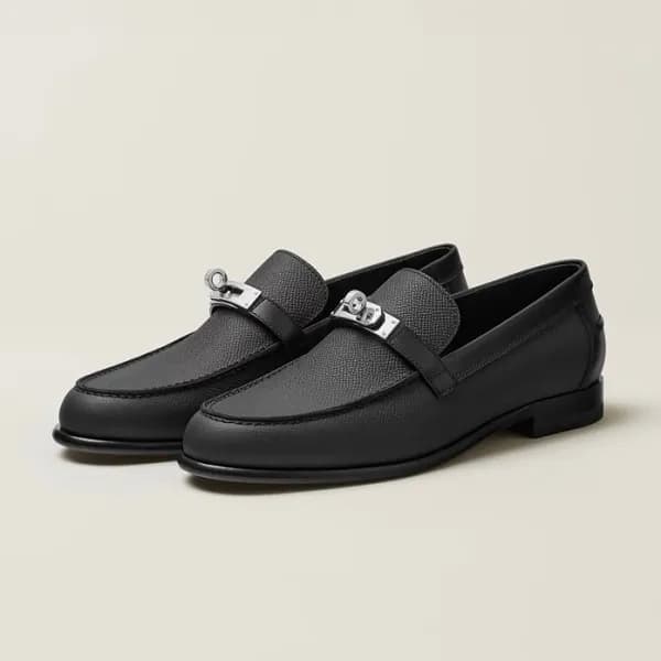 에르메스 여성 시그니처 블랙 로퍼 - Hermes Womens Black Loafer - … - 1