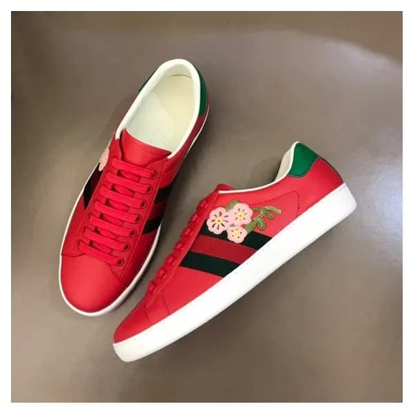 구찌 남/녀 레드 스니커즈 - Gucci Unisex Red Sneakers- gu548X - 1