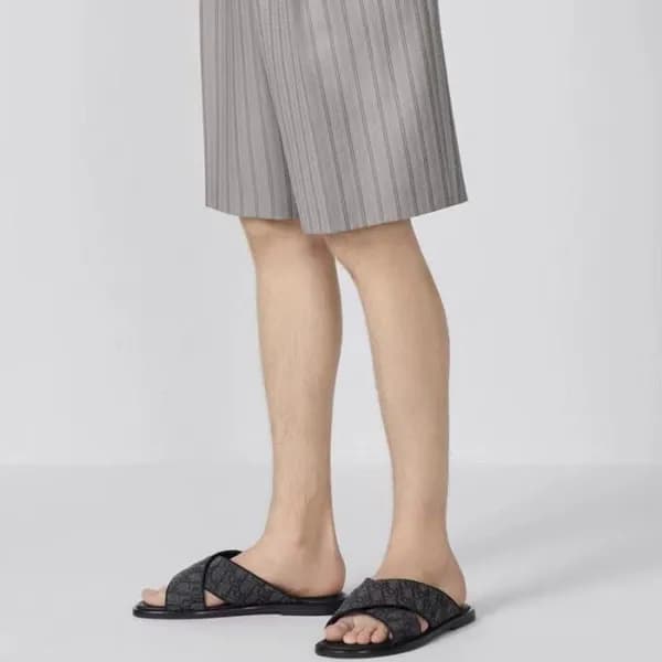 디올 남성 오블리크 블랙 슬리퍼 - Dior Mens Black Slippers - di4… - 1