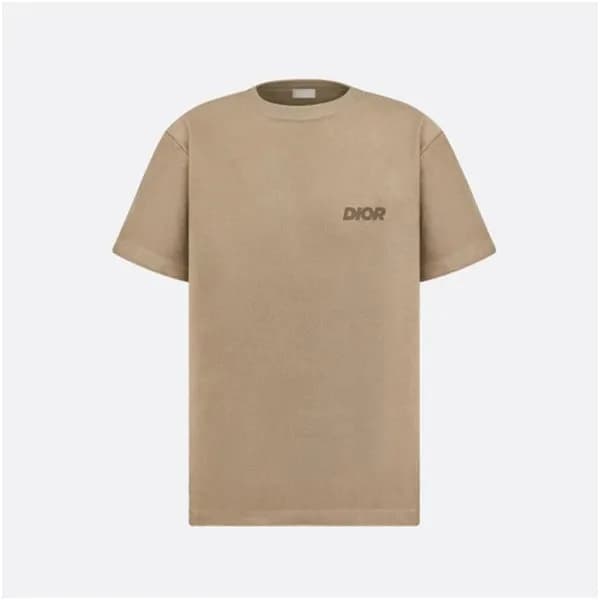 디올 남성 카멜 크루넥 반팔티 - Dior Mens Camel Short sleeved T… - 1