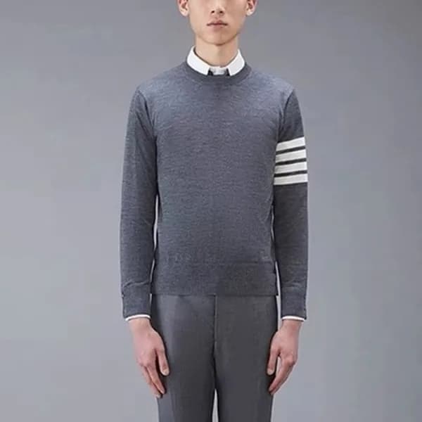 톰브라운 남성 그레이 니트 - Thom Browne Mens Gray Knits - th1… - 1