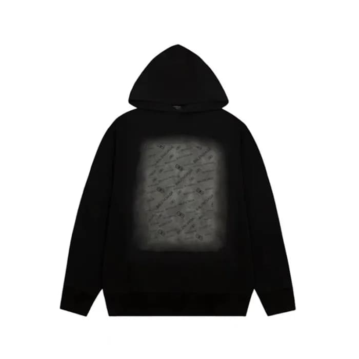발렌시아가 남성 블랙 후드티 - Balenciaga Mens Black Hoodie - b… - 1