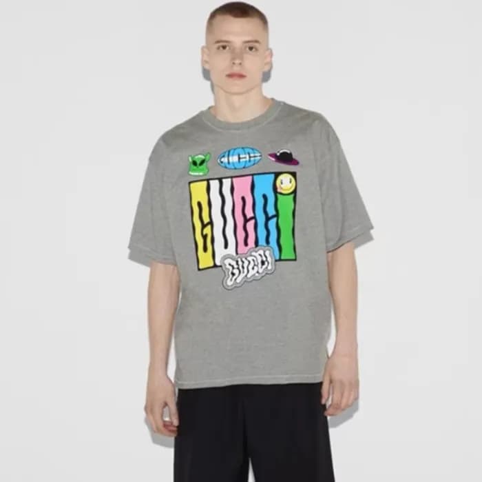 구찌 남성 그레이 반팔티 - Gucci Mens Gray Tshirts - guc344x - 1