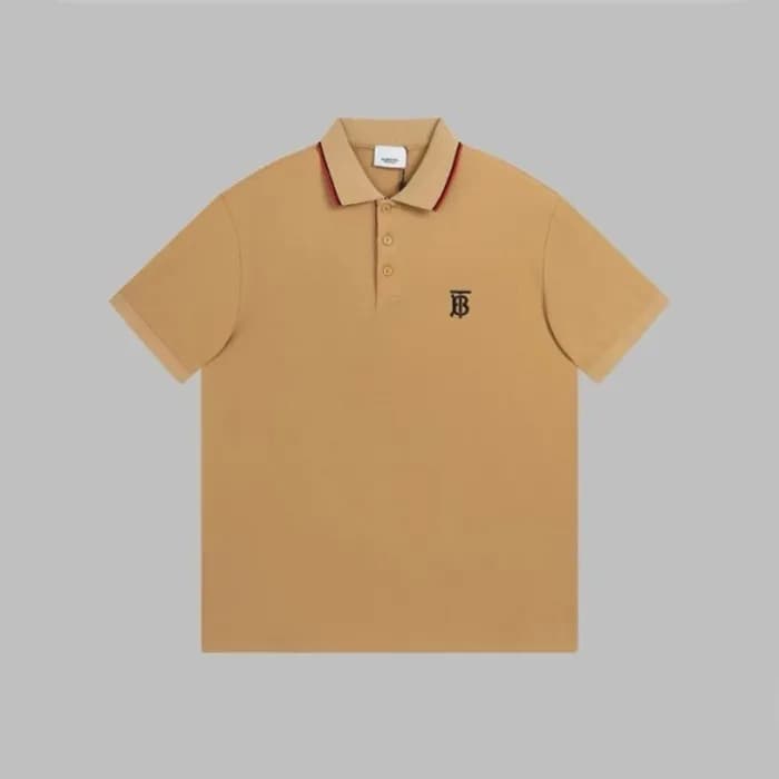 버버리 남성 베이지 폴로 티셔츠 - Burberry Mens Beige Tshirts - … - 1