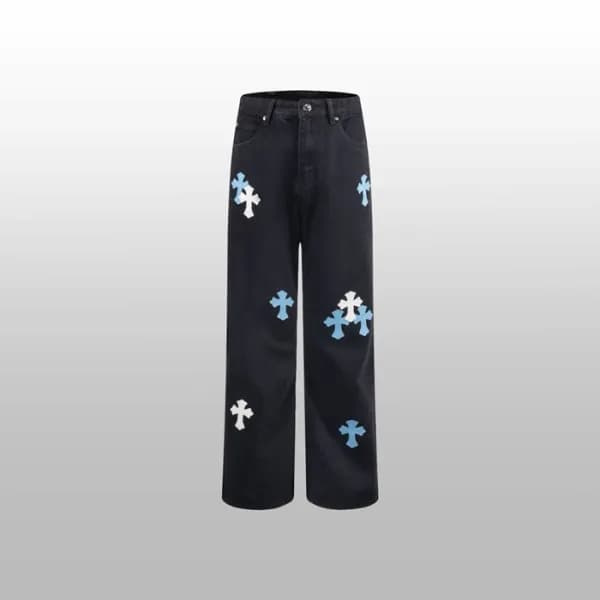 크롬하츠 남성 블랙 청바지 - Chrom Hearts Mens Black Jeans - c… - 1