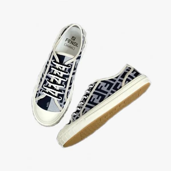 펜디 남/녀 네이비 스니커즈 - Fendi Unisex Navy Sneakers - fes… - 1