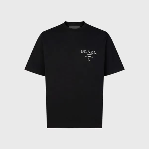 프라다 남성 블랙 반팔 티셔츠 - Prada Mens Black Tshirts - prc9… - 1