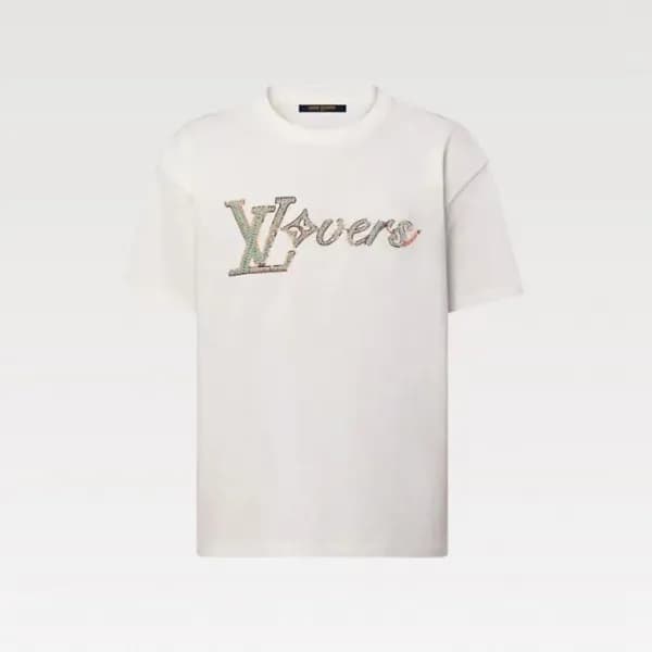 루이비통 남성 엠브로이더드 반팔 티셔츠 - Louis vuitton Mens Tshirt … - 1