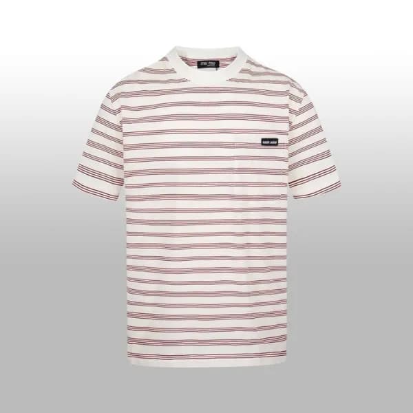 미우미우 남성 라운드 반팔 티셔츠 - Miumiu Mens Round Tshirt - mi… - 1
