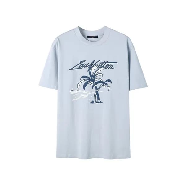 루이비통 남성 라운드 반팔 티셔츠 - Louis vuitton Mens Round Tshi… - 1