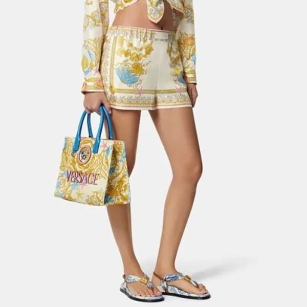 베르사체 여성 실크 쇼츠 - Versace Womens Silk Shorts - vec72… - 1
