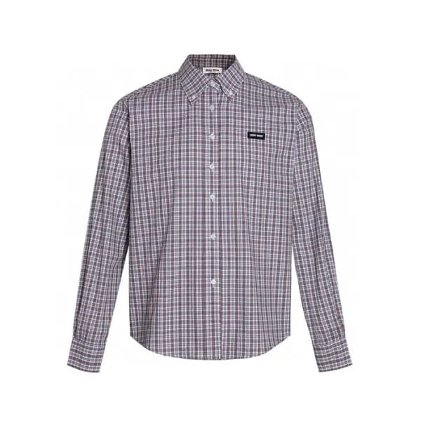 미우미우 남/녀 체크 셔츠 - Miumiu Unisex Flanner Shirts - mi… - 1