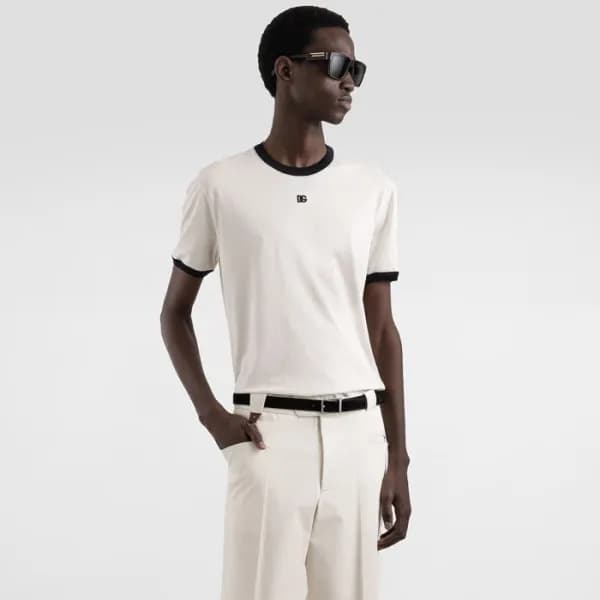 돌체앤가바나 남성 라운드 반팔 티셔츠 - Dolce&Gabbana Mens Round Ts… - 1
