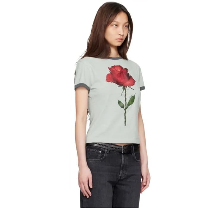아크네 여성 그래픽 로즈 티셔츠 - Acne Womens Graphic Rose Tshir… - 1