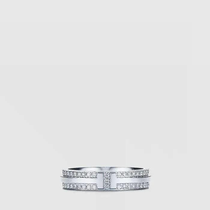 티파니 여성 네로우 파베 다이아몬드 반지 - Tiffany & Co Womens Narro… - 1