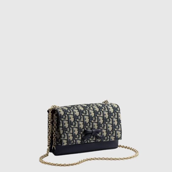 디올 여성 프롬나드 오블리크 체인 리본 파우치 - Dior Womens Promenade Oblique Chain Ribbon Pouch - dib16441x - 1