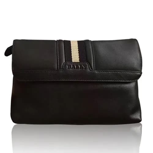 [발리] 블랙 수입가죽 남성용 클러치백 - ba0013b Bally Black Leathe… - 1