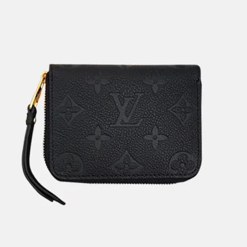 Louis Vuitton Mini Wallet Black Leather Women Zipp… - 1