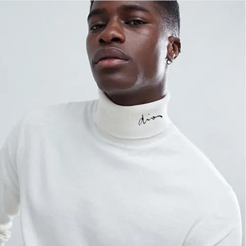 Dior Homme 2018 Embroidery Point Turtle-neck Knit … - 1